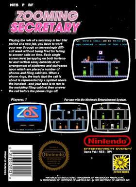 Zooming Secretary (World) (v1.02) (Aftermarket) (Homebrew) box cover back